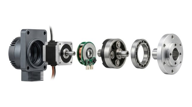 Exploded View of Precision Rotary Encoder Components