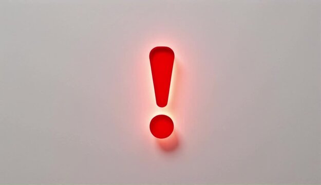 Flashing red exclamation mark video