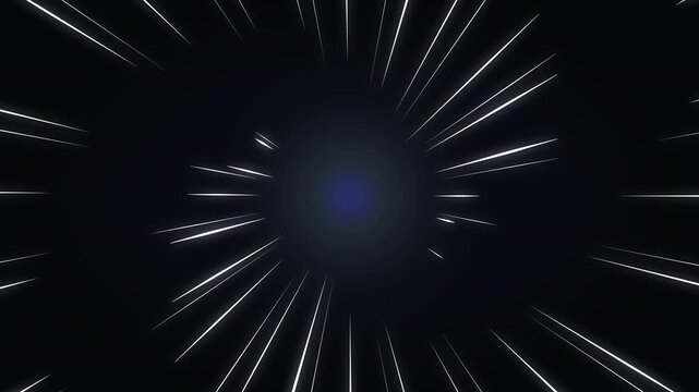 Motion graphic explosion flash manga speed lines animation, comic energy burst overlay