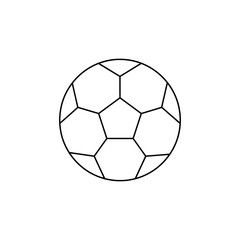 Naklejka premium Black and white outline icon of a classic soccer ball with football isolated equipment activity athletic recreation