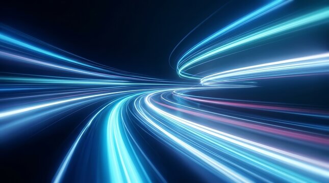 Abstract speed motion on a road with a technology concept background illustration.