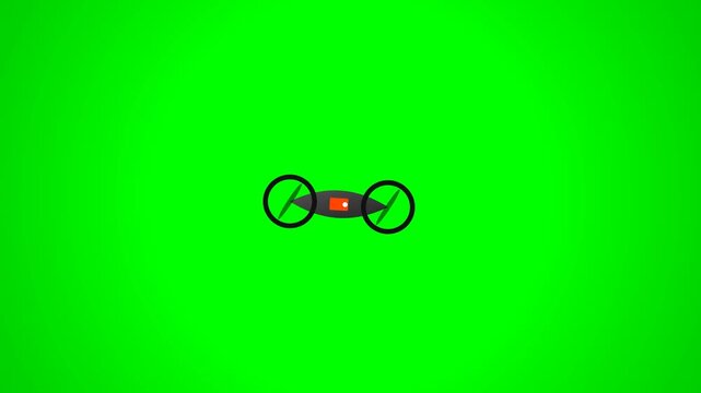 Minimalist drone on vibrant green background for tech concept