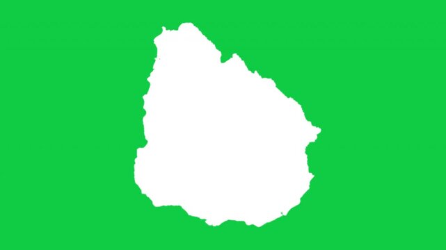 Uruguay wiggle animation map loop green background