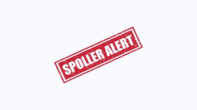 Red Spoiler Alert Rubber Stamp Grunge Texture Isolated on White Background for Content Warning Overlay