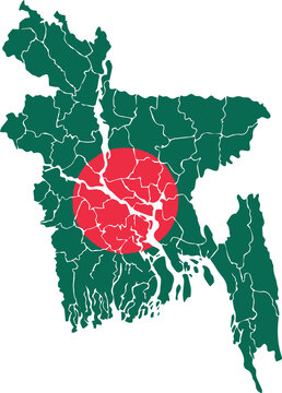 Bangladesh Map with Highlighted Central Regions 
