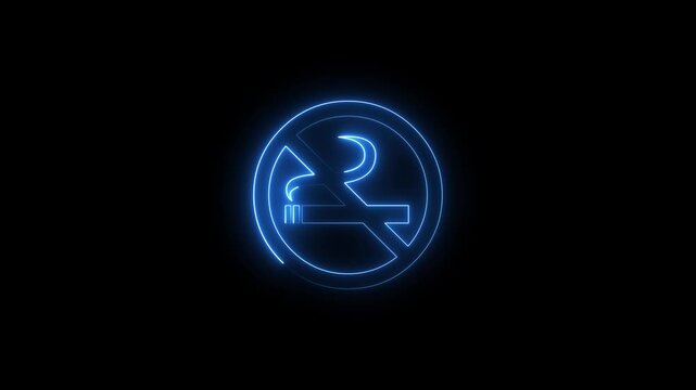 Animation of no smoking mark icon and the word &ldquo;NO SMOKING&rdquo;