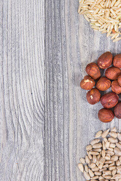 Nutritious food containing natural vitamin B6 and minerals. Healthy eating. Copy space for text or inscription