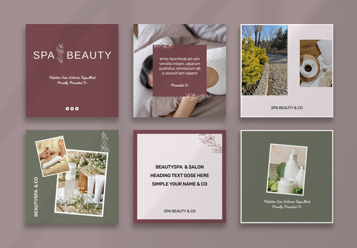 Beauty Spa Social Media Post Layout