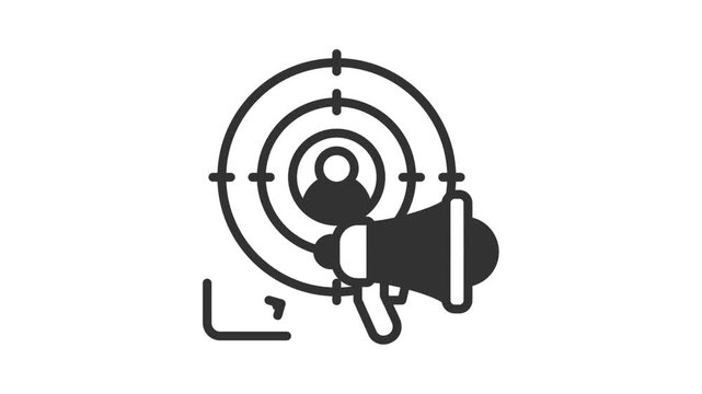 Target icon with growth chart symbol for business strategy and marketing performance analysis.