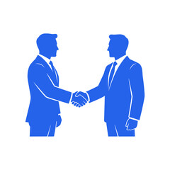 Fototapeta premium Corporate Partnership Handshake vector illustration in a clean high-contrast style, isolated on white background, suitable for web, app, infographic, presentation and commercial design use. 