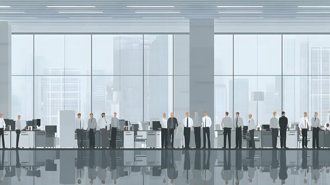 coordinating daily operations in a bustling workplace, communication and leadership, realistic corporate scene