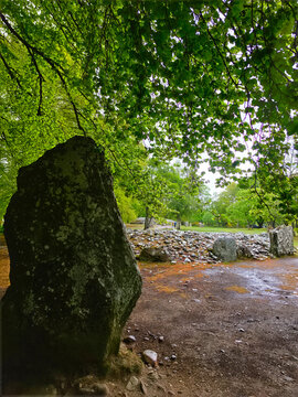 Passage grave at the Clava Cairns, an ancient Bronze Age burial site near Inverness in Scotland