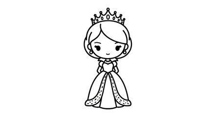 Cartoon princess in a crown. © Ce
