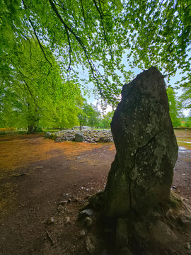 Passage grave at the Clava Cairns, an ancient Bronze Age burial site near Inverness in Scotland