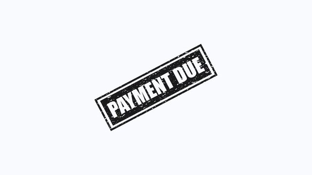Payment Due rubber stamp impression isolated on white background for business and financial document marking