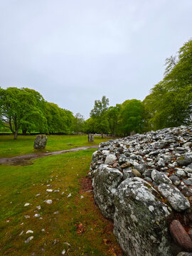 Passage grave at the Clava Cairns, an ancient Bronze Age burial site near Inverness in Scotland