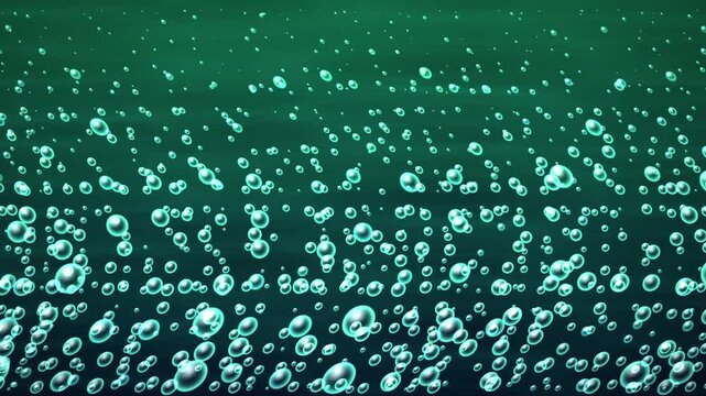 Underwater water bubbles floating animation seamless loop background