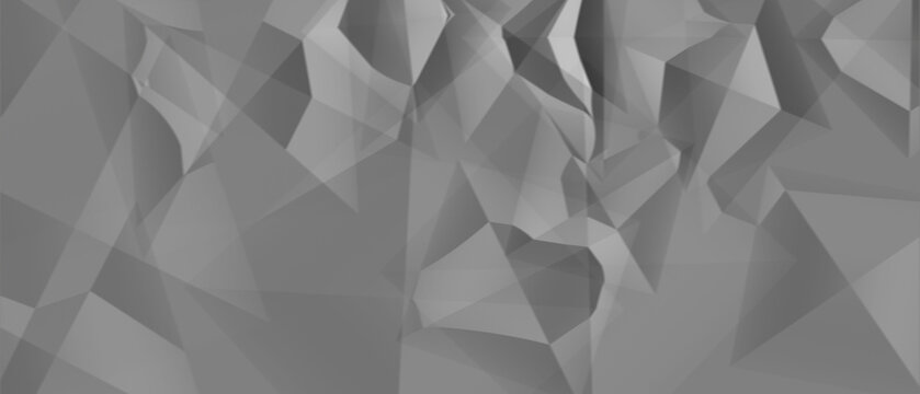Abstract Gray Low Poly Geometric Polygon Background with Faceted Triangle Texture