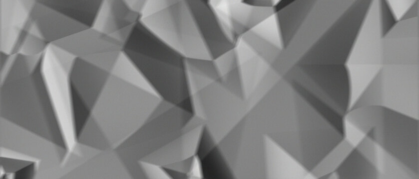 Abstract Gray Low Poly Geometric Polygon Background with Faceted Triangle Texture