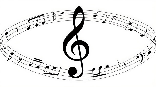 Treble clef and bass clef musical notation graphic element