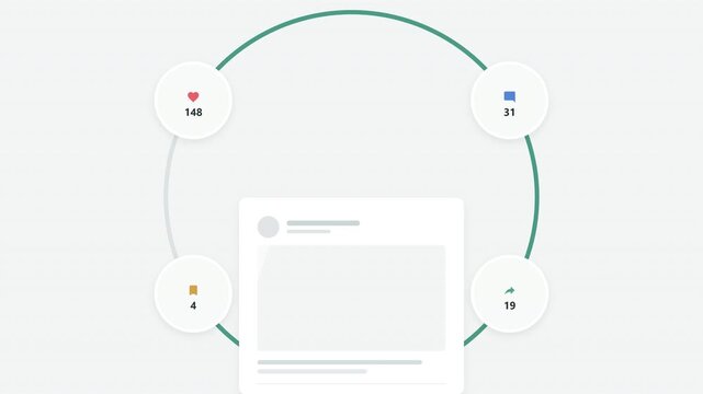 Social Media Engagement Flywheel with Like Comment Share and Save