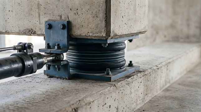 Rubber base isolator compressed isolated on view