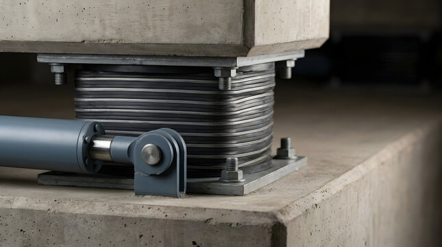 Rubber base isolator compressed isolated on