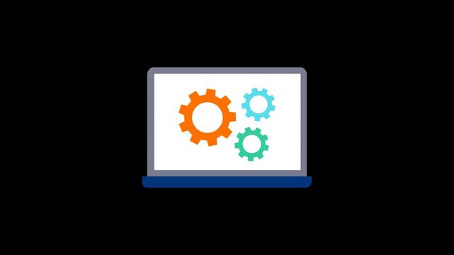 Software Application Development and System Settings Animation Alpha Transparent Background. 4K Resolution