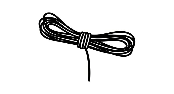 Tied black cord or electric wire.