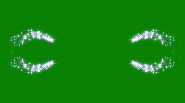 Luxury white glitter sparkle animation fairy dust glowing star particles burst twinkling shimmer line effect doodle stars seamless loop overlay video, green screen 4k transition