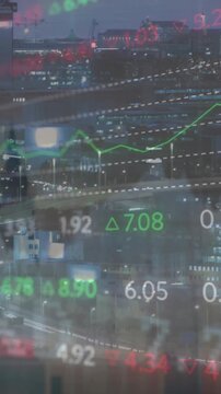 Animation of data processing on black background