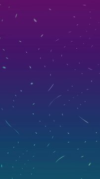 Animation of light spots and trails on purple background