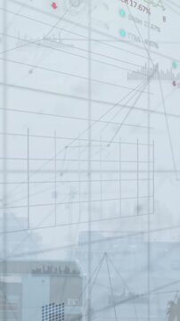Animation of statistical data processing over cityscape