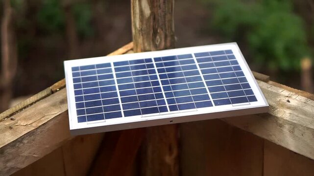 Utilization of renewable energy technology with a photovoltaic solar power board in a natural rural environment.