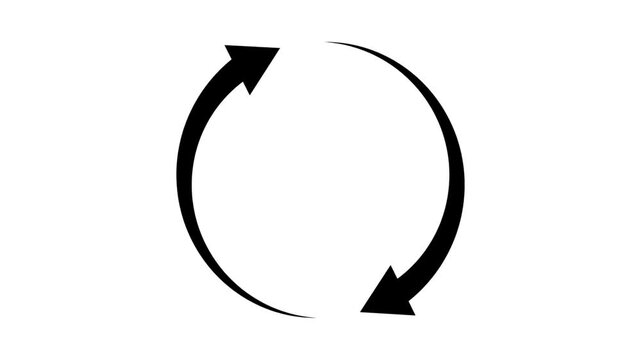 Black circular refresh arrow icon for digital interface and web loading symbol
