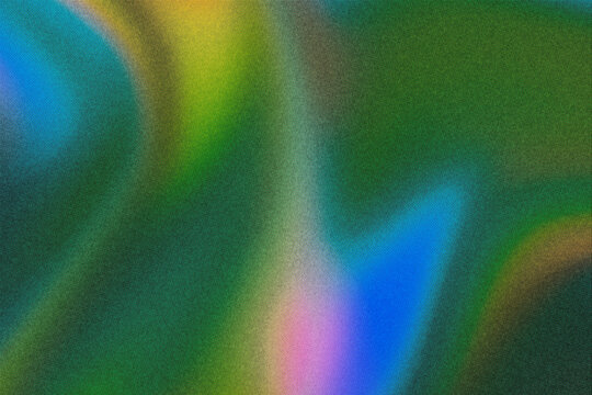Abstract green halftone dot pattern with iridescent pillars of lime, blue, and pink light on a dark background. Drops into a cyberpunk and abstract poster design composition.