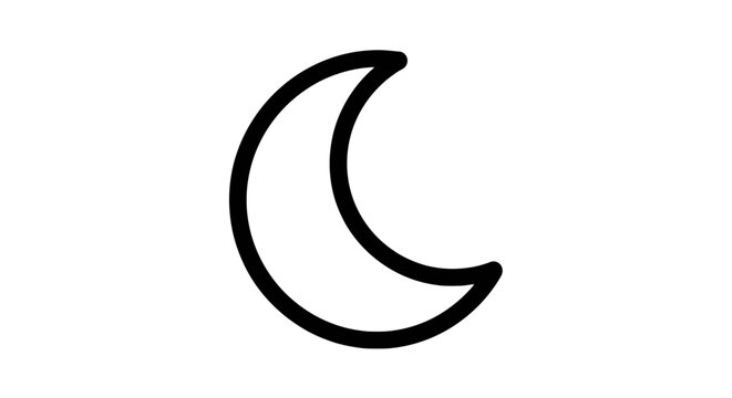 Crescent Moon Symbol Icon Design.