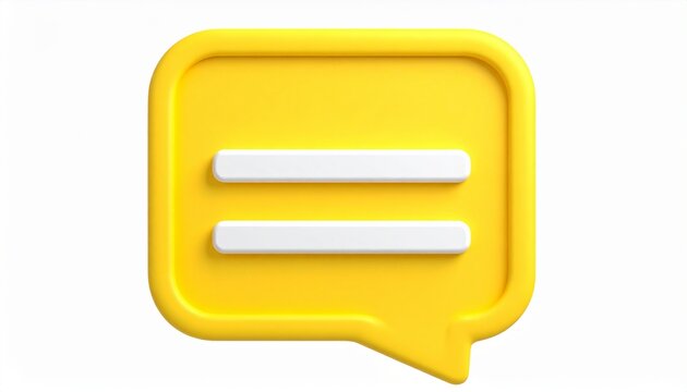 3D Chat Message Bubble with White Lines Modern Communication Icon