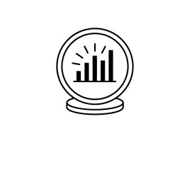 Obraz premium Bar chart inside a crystal ball icon