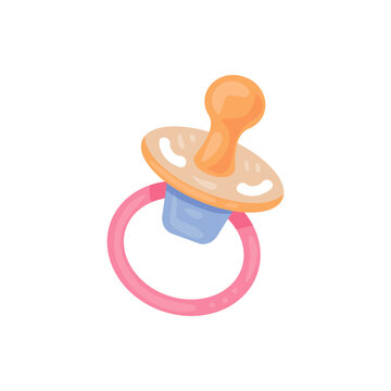 Hand drawn flat cartoon baby pacifier