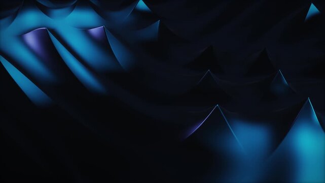 Dark blue geometric pyramid abstract motion background animation loop 4K
