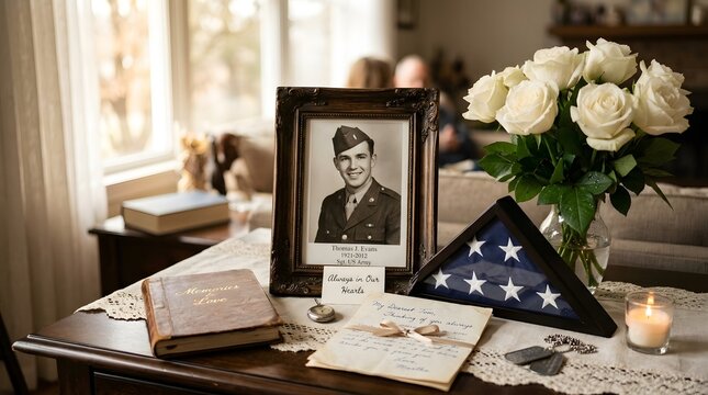 Honoring Fallen Heroes on Gold Star Mother's Day Memorial Table Display