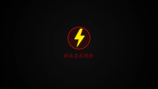 Lightning  symbol in motion graphic isolated on dark background