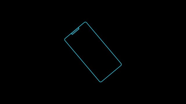 device rotate instruction animation with alpha channel. rotate your phone animation in 4k with transparent black background.