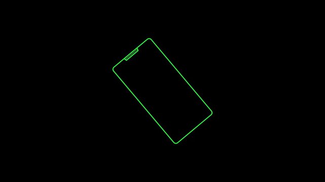 device rotate instruction animation with alpha channel. rotate your phone animation in 4k with transparent black background.