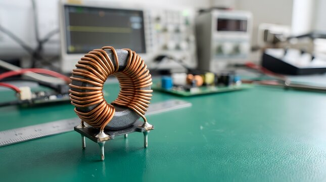 precision power inductor with copper winding for electronic circuit design, power management, energy conversion, prototype development and advanced electrical engineering applications