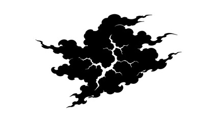 Obraz premium Japanese Style Stylized Cloud Silhouette Vector Graphic