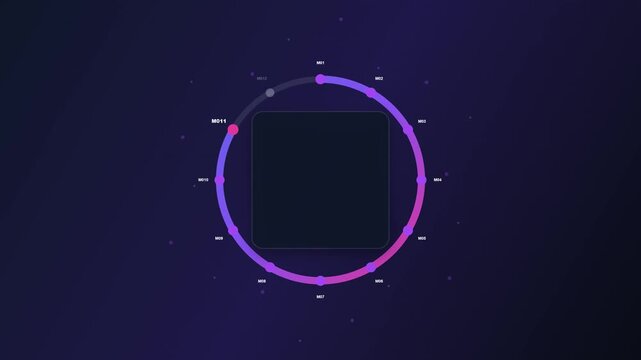 Abstract Digital Interface Display Featuring Circular Data Points and Pricing UI