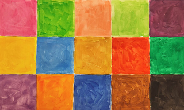 Colorful Painted Watercolor Grid Background