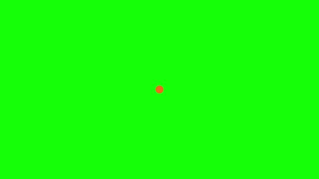 Orange hazard location pulse with an expanding fading ring on a solid green screen background. 4K chroma key graphic for wildfire locations, heat alerts, hazard zones, emergency maps, incident trackin